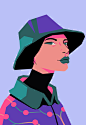 design digitalart Fashion  future gradient ILLUSTRATION  neon portrait pose texture