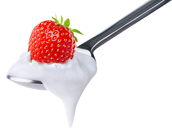 牛奶 草莓 勺子免扣背景PNG素材#果汁...