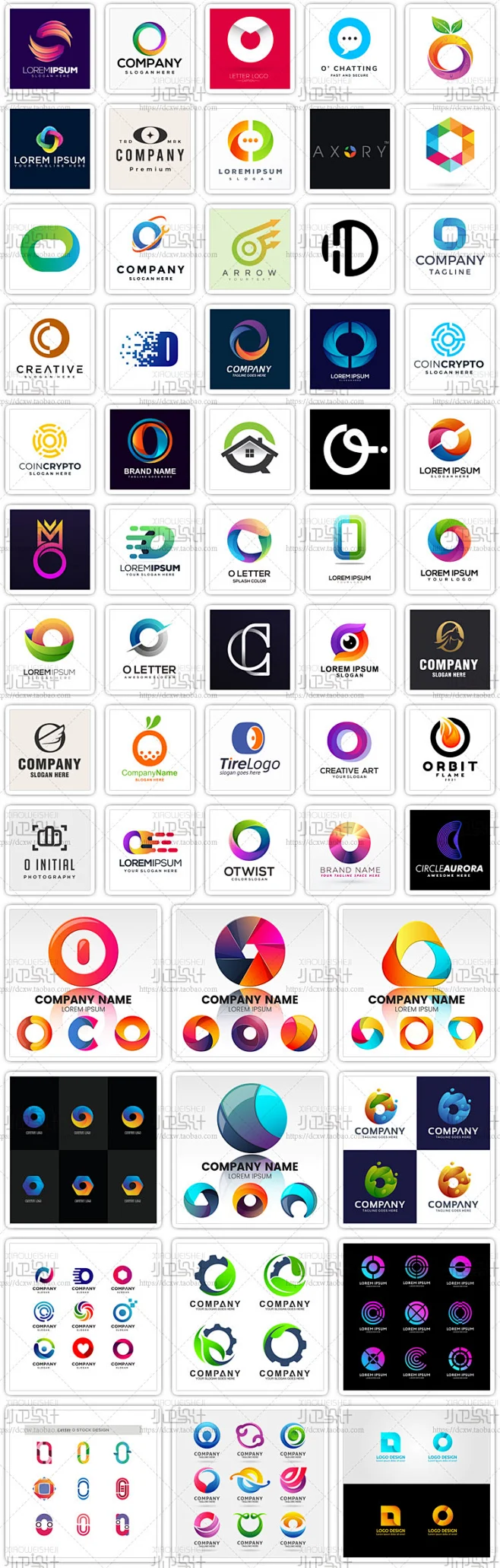 字母系列O LOGO商标设计vi素材包AI矢量源文件淘宝店标微商标志图-淘宝网-花瓣网