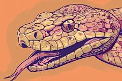 半身蛇年蛇年漫画风插画