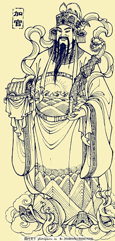 张旺-花瓣网|陪你做生活的设计师 | 门神 白描集神仙 武将