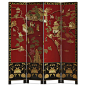 Red Chinoiserie Floor Screen