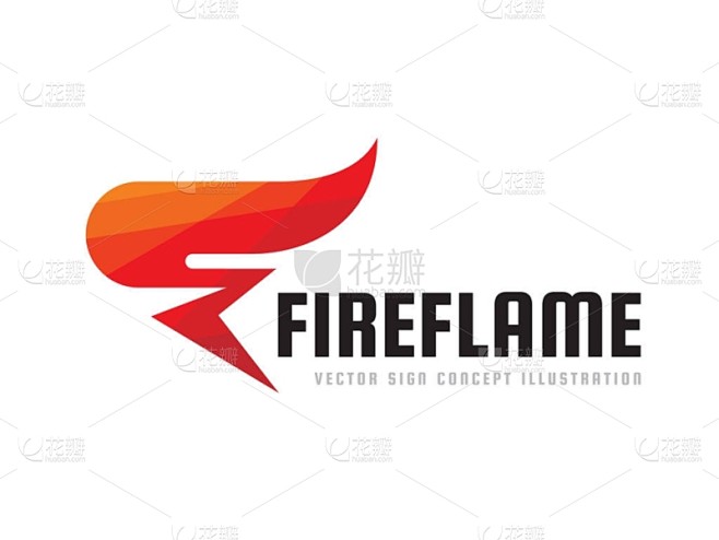 火焰-矢量 logo 模板概念插画。摘要红火炬创造性的星座。平面设计元素.
