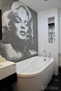 108㎡二居室现代简约风格浴室背景墙装修图片