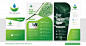Set name card and flyer for corporate green base Premium Vector