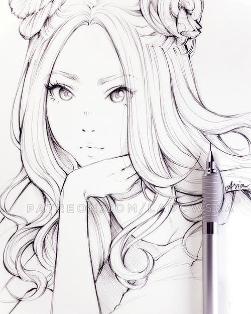 Asia Ladowska 自动铅笔绘画