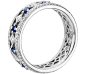 Gala Sapphire and Diamond Eternity Ring in 18k White Gold 