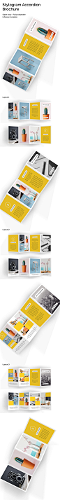 Stylogram Accordion Brochure : Stylogram is an awesome accordion brochure template to showcase your products in a small and handy manner. Easily adaptable pages to build your perfect layout.