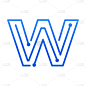 initial letter w circuit logo