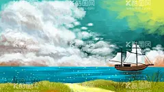 唯美插画  - 源文件下载【酷图网】插画,手绘,云海,鲸鱼,蓝鲸手绘云彩,蓝天,唯美插画,设计,动漫动画,风景漫画,鲸鱼插画,