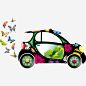 汽车高清素材 交通工具 汽车 环保 绿色出行 蝴蝶 免抠png 设计图片 免费下载