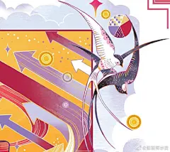 #灵感的诞生#为茅台酒创作的中国日报配文插画，总感觉那时候人物造型还是有点僵@微博美学 ​​​ ​​​​