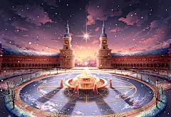 欧式广场_插画_游戏原画_诡异童话 - 原创作品 -  ()