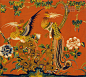 中国传统元素 刺绣 凤凰 牡丹 