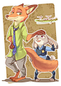 ZOOTOPIA~#JUDY#&#NICK##疯狂动物城##ZOOTOPIA##迪士尼动画##原创手绘# #同人##3D电影##插画##人设##漫画##朱迪##尼克#
