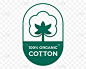 棉花图标，织物标志有机天然100%棉，向量质量证书和服装标签