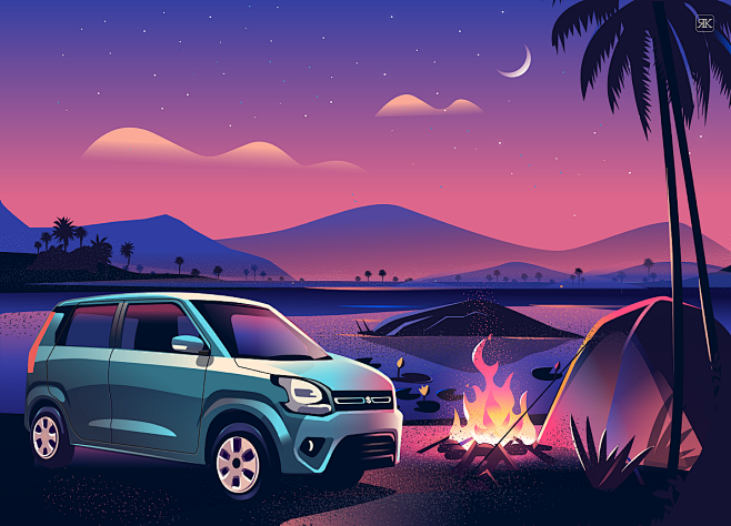 肌理插画欣赏作者：Drive scape...