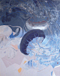 蓝  
日本岩彩画师——曳地聪美（HIKICHI Satomi） ​
图源网络，仅作欣赏，禁止商用