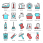 家务和清洗线的图标,图标对象Housework and Cleaning Line Icons - Objects Icons篮子、干净、清洁、菜、国内,除尘器,除尘,平的,垃圾,手套,衣架,房子,家务,图标,熨衣服,衣服,生活,爱情,回收服务,缝纫,标志,符号,真空,矢量,清洗,洗衣机,窗口,工作 basket, clean, cleaner, dish, domestic, duster, dusting, flat, garbage, glove, hanger, house, housework,