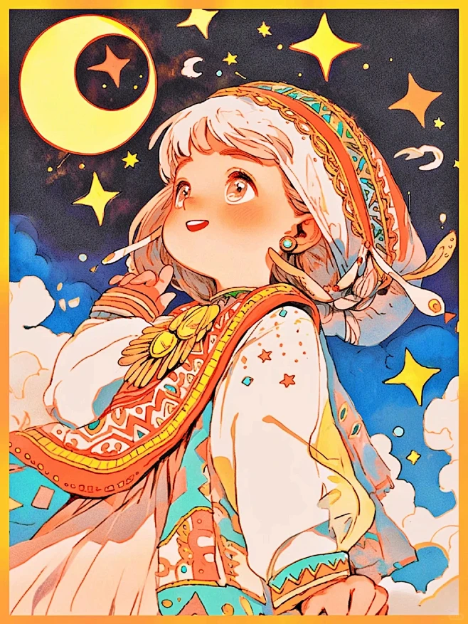 ✨仰望星空的孩子|治愈系插画|儿童绘本