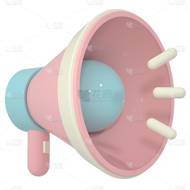 C4D-3D立体喇叭贴纸3