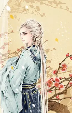 风轻雨掩，渲染了几许微凉。
浅澈眸光，透过了几度春秋。
蓦然回首，惘然一梦，仿若烟花的绽放，于极致处，黯然陨灭。
古风水彩人物插画。分享图片／via 阿卫衞 
#古风图鉴##古风图片##古风壁纸# ​​​​