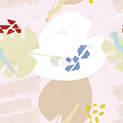 复古风格无缝图案与叶棕榈。股票向量