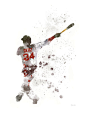 David Ortiz ART PRINT illustration, Boston Red Sox, Baseball, Sport, MLB, Wall Art, Home Decor