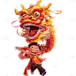 2312SC-龙年春节补充-内部AIGC-插画人+龙场景-人物/动物贴纸