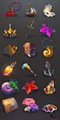 Game art for MURKA : Landscapes, icons and characters for Vegas slots project