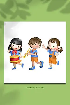 学生3D人物C4D模型PNG时尚元素