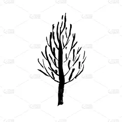 动物手,分离着色,白色,自然,季节,秋天,冬天,绘制,剪影,树