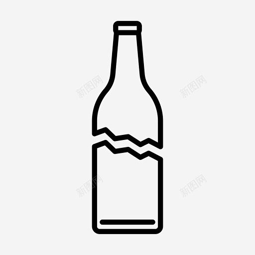 碎玻璃瓶啤酒瓶玻璃瓶 UI图标 设计图片...