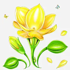 手绘茉莉_88ICON https://88icon.com 茉莉 鲜花 手绘 黄色 装饰 花朵 花卉 标识 花瓣 手绘茉莉 花卉 标识 花瓣 手绘茉莉