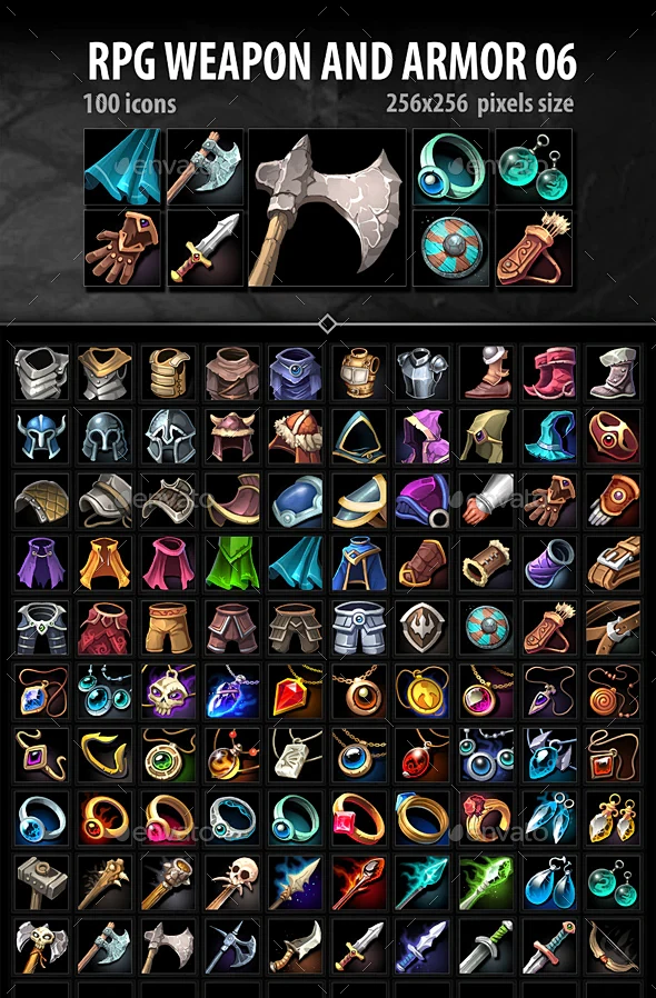 RPG Weapon and Armor 06-花瓣网