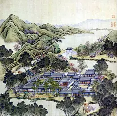 【PS素材】中国画山水、古建筑群（一） - 蓝色探戈 - 藍色探戈的音樂空間