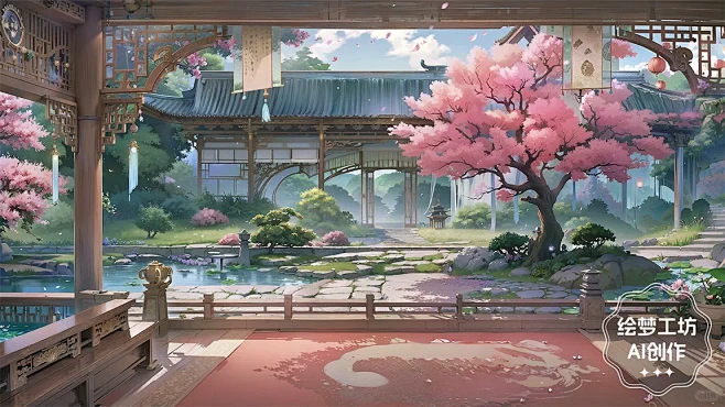 绘梦工坊丨AI仙侠古风背景素材《混装一期》3-花瓣网
