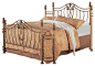 Sydney Antique Brushed Gold Iron Bed, Queen traditional-panel-beds