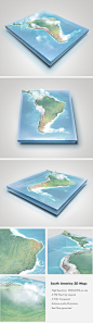 Presentation-3d-realistic-photoshop-map-world-south-america-infographics-illustrations-set