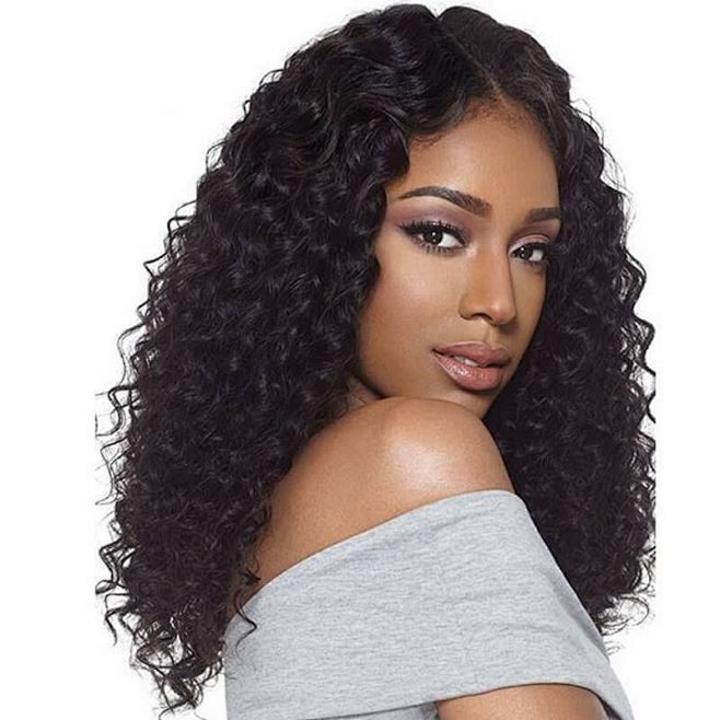 300% High Density Deep Curly Lace Front Wigs Human Hair Wigs with Baby Hair