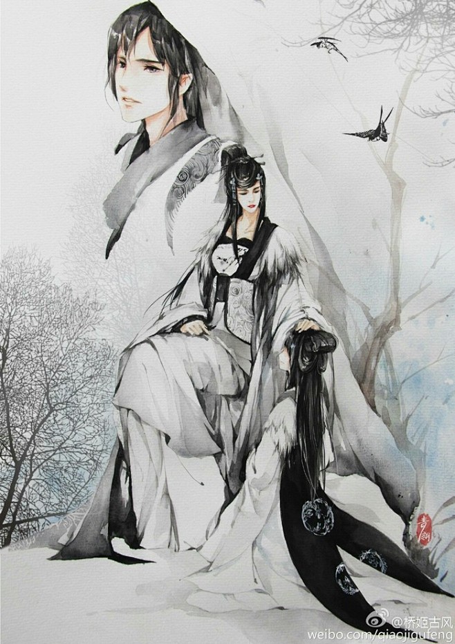 [cp]愿如梁上燕子，岁岁得相见。花鸟鱼虫系列之燕子拟人人设画手：青翎兰染 燕子少女：原PO，燕子御姐与燕子成男：陌衍718求生贺