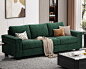 Fadware 90 Inch Sofa Couch, 3 Seater Couches with Deep Seats, Modern 3-Seat Sofa for Living Room Apartment Lounge, Detachable Sofa Cover, Green