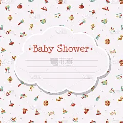 插图平面设计可爱的婴儿淋浴器模板