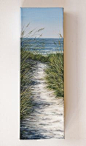 海滩的美术原丙烯画由JCutrightArtStudio