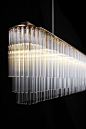 Original design chandelier (glass) - LINEAR - Tom Kirk Lighting: 