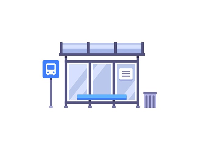 busstopbusstopdailyiconillustrationvectordesignflat