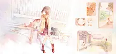 ★、动漫、ACG、原创、漫画、优、优p站的自画像、线条、人物、卡通、色彩、温暖、幸福
