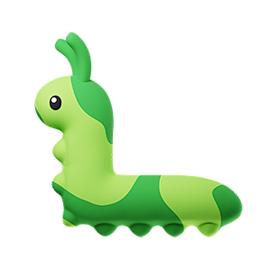 毛毛虫 3D多彩卡通动物形象图标 Bug...