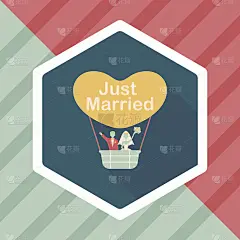 婚礼夫妇平与长影子图标，eps10