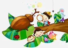 孩子们观察高清素材 孩子 昆虫 甲壳虫 蝴蝶 免抠png 设计图片 免费下载